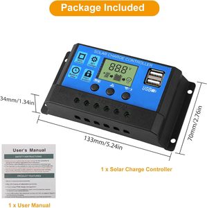 10A 20A 30A Solar laderegler 12V/24V Panel Regler Dual USB Port PWM Auto Parameter Timer Einstellung LCD Solar - Product Image 5