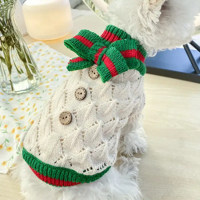 Grosir pakaian anjing peliharaan musim dingin gaya manis Natal, sweater anjing peliharaan Musim Dingin, pakaian anjing kucing hoodie hangat anjing peliharaan