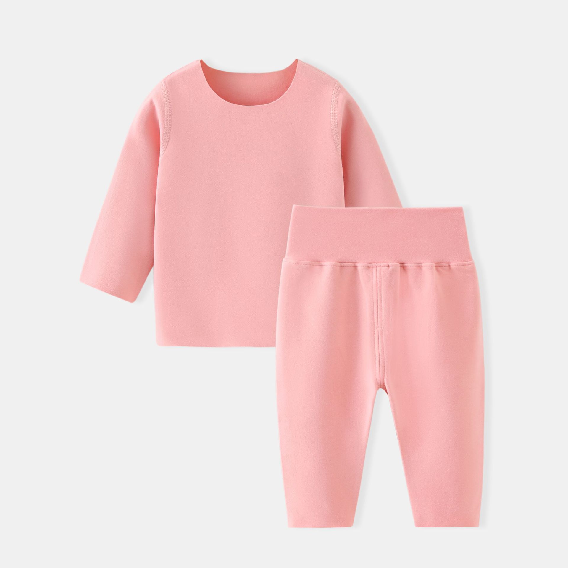 Pink high-waisted German fleece set