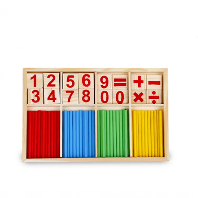 Jouet dentition en bois Montessori, jouet apprentissage préscolaire des maths, bâtonnets de comptage colorés