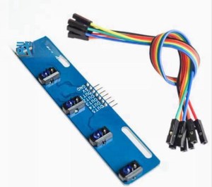 Sensor de reconocimiento infrarrojo TCRT5000 IR 3,3 V-5V Sensor de pista de reconocimiento de línea en blanco y negro de 5 canales para Robot de coche inteligente