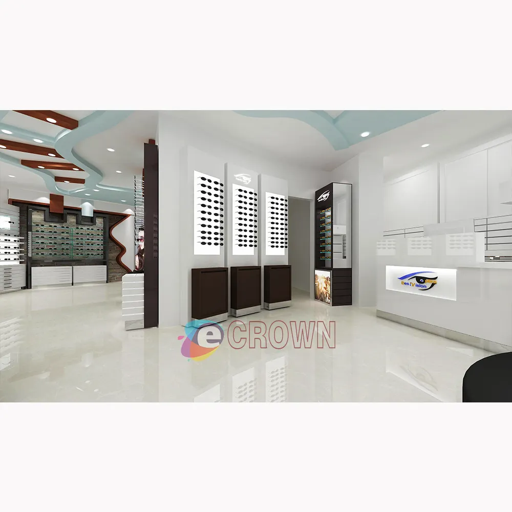 3D glassesization y tienda Venta caliente diseño de quiosco óptico Luxury Mall Center diseño de tienda