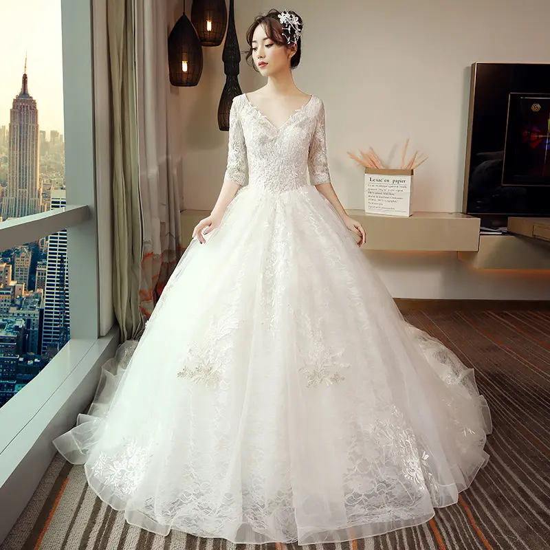 R13 gaun pernikahan, gaun pernikahan sederhana putri duyung Korea ukuran besar wanita, kasual untuk pernikahan 2023