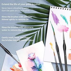 Set of 10 Micro Paint <strong>Brushes</strong> with Triangular Nylon Handles for Chinese Painting on Acrylic Watercolor Crafts Models - Product Image 6