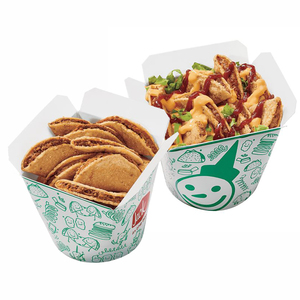 定制标志印刷食品级小玉米卷容器纸盒小玉米卷桶玉米片外卖盒带酱杯隔层