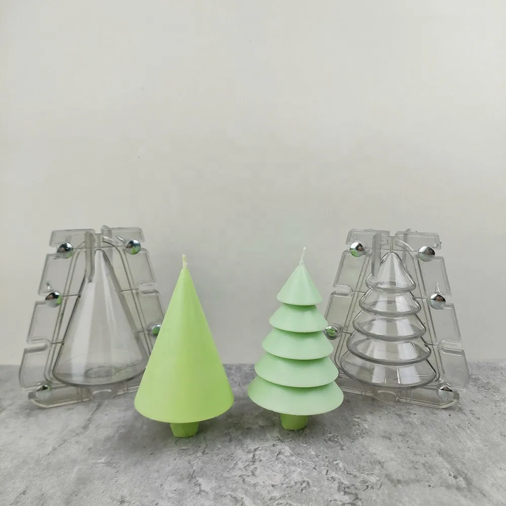 INTODIY Natal Árvore Vela Mold Craft Cinco Camada Árvore Fazendo Ferramenta Resina Gesso Estátua Mold