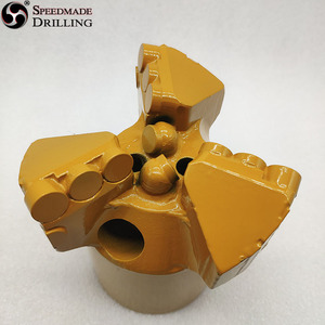 Speedmade OEM 76mm <span class=keywords><strong>API</strong></span> Certified PDC Drag Bits 3 Wing flauta parabólica Design para poço de água aluvial Stratum Coal Mining Casting