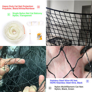 Durable UV Resistant Cat Balcony Net Wire Reinforced <strong>Mesh</strong> in Polyester Customizable Cutting &amp; Moulding Services