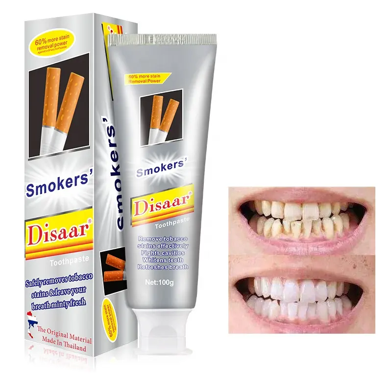 Disaar Original dentifricio fumatori rimozione macchie gengive sanguinamento fumatori dentifricio sbiancante dentifricio per giorno e notte