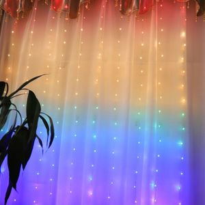 Kanlong 300 <strong>LED</strong> Waterfall Hanging <strong>String</strong> Window Christmas Curtain <strong>Lights</strong> USB Remote Control <strong>Timer</strong> 8 <strong>Light</strong> Modes for Outdoor - Product Image 1