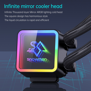 SNOWMAN 120mm AIO CPU液体クーラーキットトリプルPWMファンRGB LED水冷最大熱12Vヒートシンクラジエーターコンピューター - Product Image 2