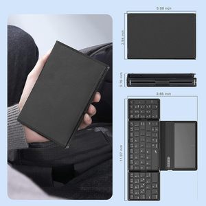 Slim Portable Travel Pocket-Sized Wireless <strong>Keyboard</strong> Foldable <strong>Bluetooth</strong> <strong>Keyboard</strong> <strong>with</strong> Large Touchpad <strong>Numeric</strong> <strong>Keypad</strong>
