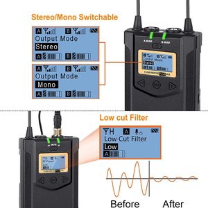 ワイヤレスラベリアマイク、キャリングバッグ付き、Comica CVM-WM100 PLUS UHF 48チャンネルDSLR用デュアルラペルマイクシステム - Product Image 4