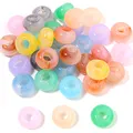 SOJI Factory Price 14MM Big Hole Round Acrylic European Spacer Beads Hole 5mm Transparent Large Hole Beads For Jewelry Making
