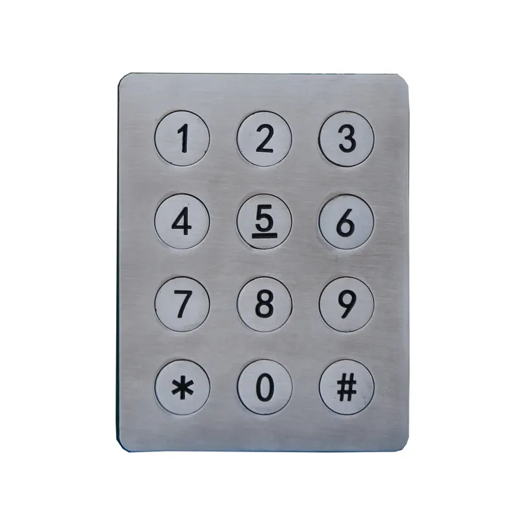 Водонепроницаемая уличная круглая кнопка 3x4, программируемая цифровая клавиатура безопасности B704