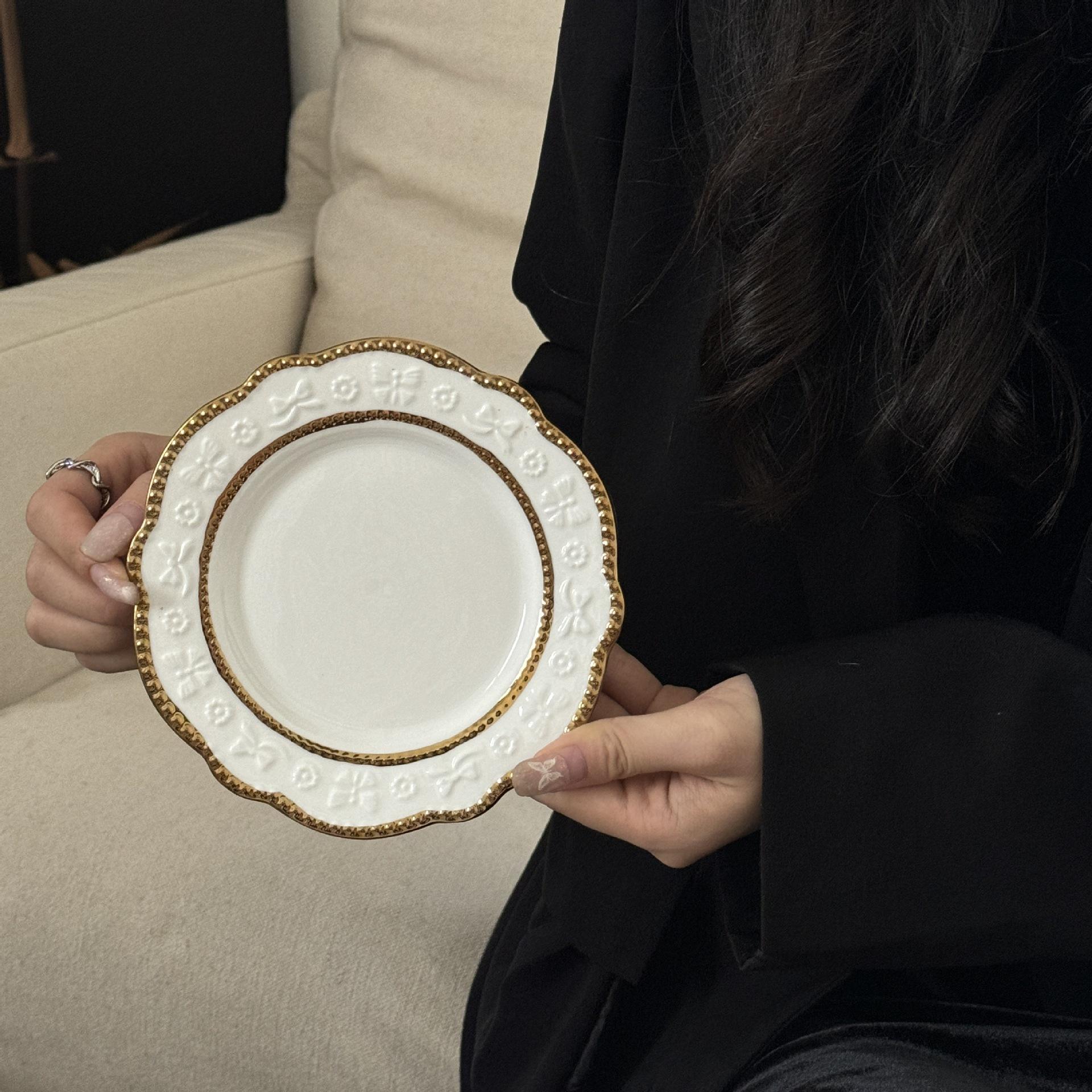 Flower Language Butterfly Gold 6-inch plate 15.5*2