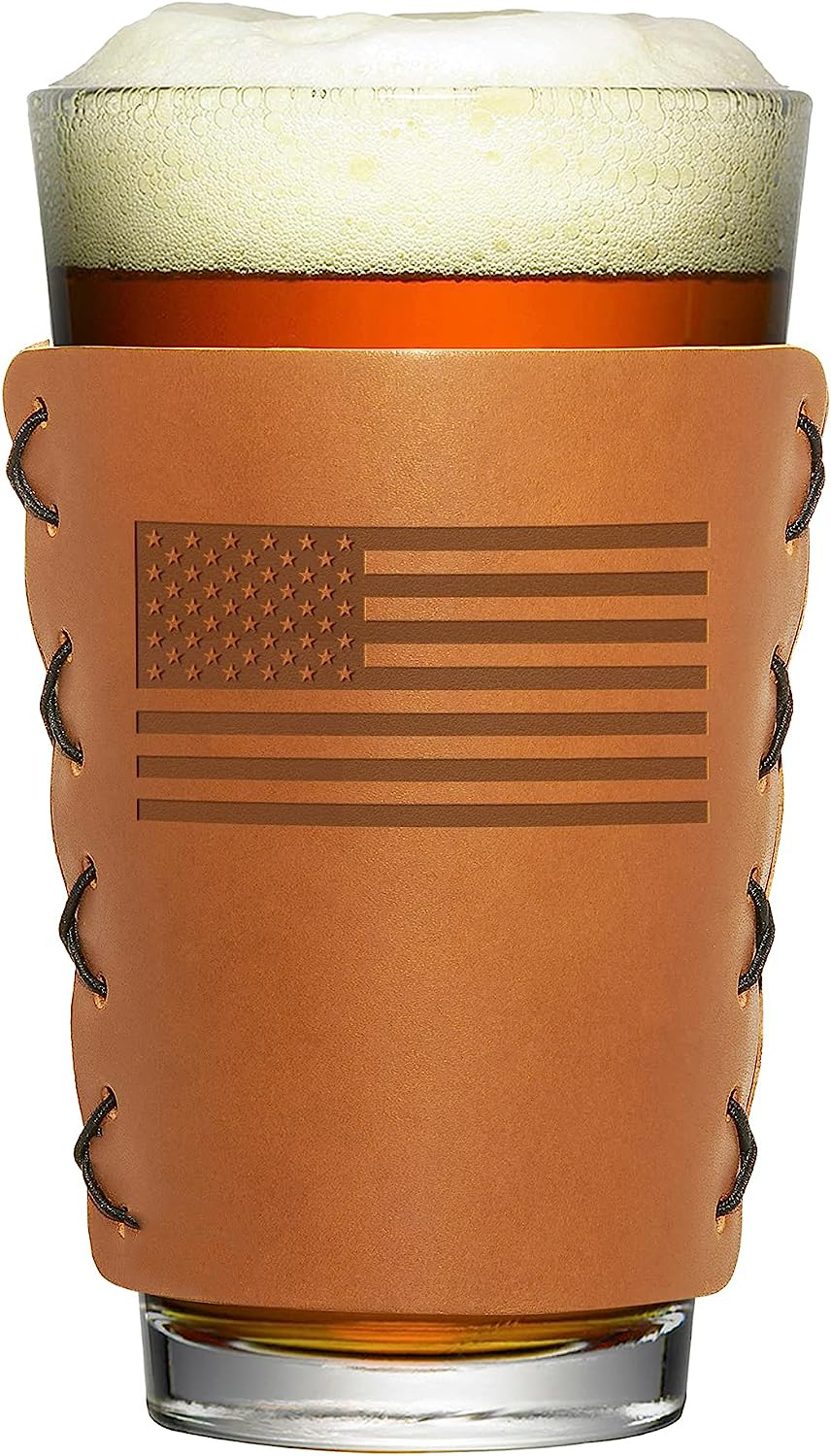 Leather can cooler