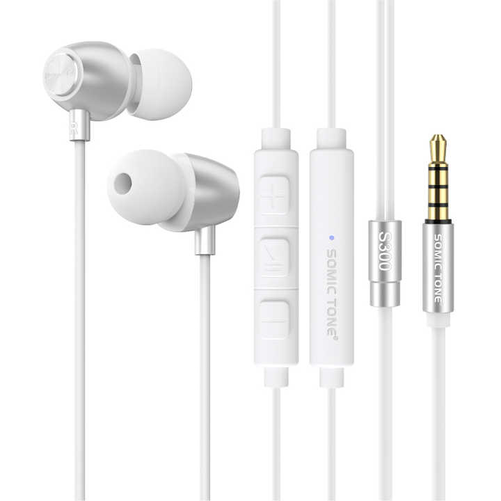 Earphone berkabel In-line 3.5mm, Earphone logam menutup telinga datar multiwarna, aksesori earplug Subwoofer kendali kabel
