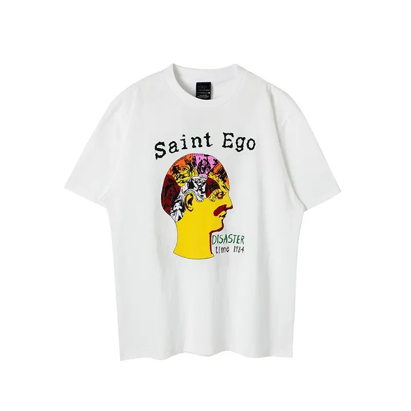 oem print high street designer oversized heavyweight thick white t shirt saint ego thinking men brain men design t shirt