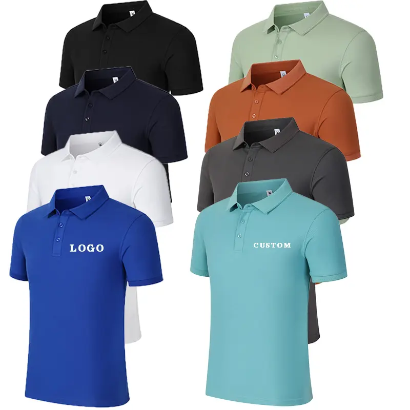 Vêtements de Golf brodés imprimés, Polo vierge blanc, noir, en coton et Polyester, coupe sèche, Design personnalisé, pour hommes