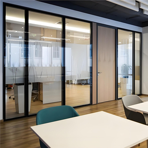 Dimensioni personalizzate divisorio in vetro moderno per ufficio con struttura in alluminio per installazione rapida per divisioni ufficio - Product Image 1