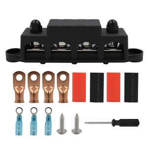 150a Bus Bar Manufacturer <strong>M8</strong> Bus Bar 4xm8(5/16&quot;) Studs 6xm4 (#8) Screws Bus Bar Terminal for Car - Product Image 1