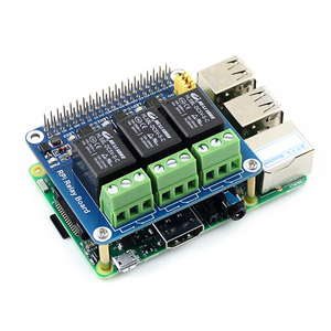 Placa de expansión de relé de potencia IoT de montaje en riel DIN Módulo de relé de potencia de tres canales (3-CH) para Raspberry Pi 4B/3B +