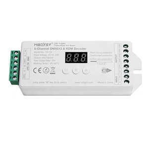 Milight Miboxer 5 canales DMX512 decodificador D5 CX RGB CCT voltaje constante RDM controlador LED para tira led - Product Image 1