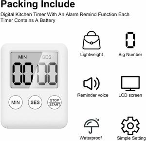 Magnetische große LCD-Küche Kochen Digital Timer Countdown nach oben Uhr Lauter Alarm Magnetisch