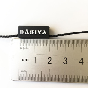 Custom <strong>Hang</strong> <strong>Tag</strong> <strong>String</strong> <strong>Loop</strong> Embossed Brand Name Logo Plastic Hangtag Seal <strong>String</strong> for Garment <strong>Tag</strong> - Product Image 3