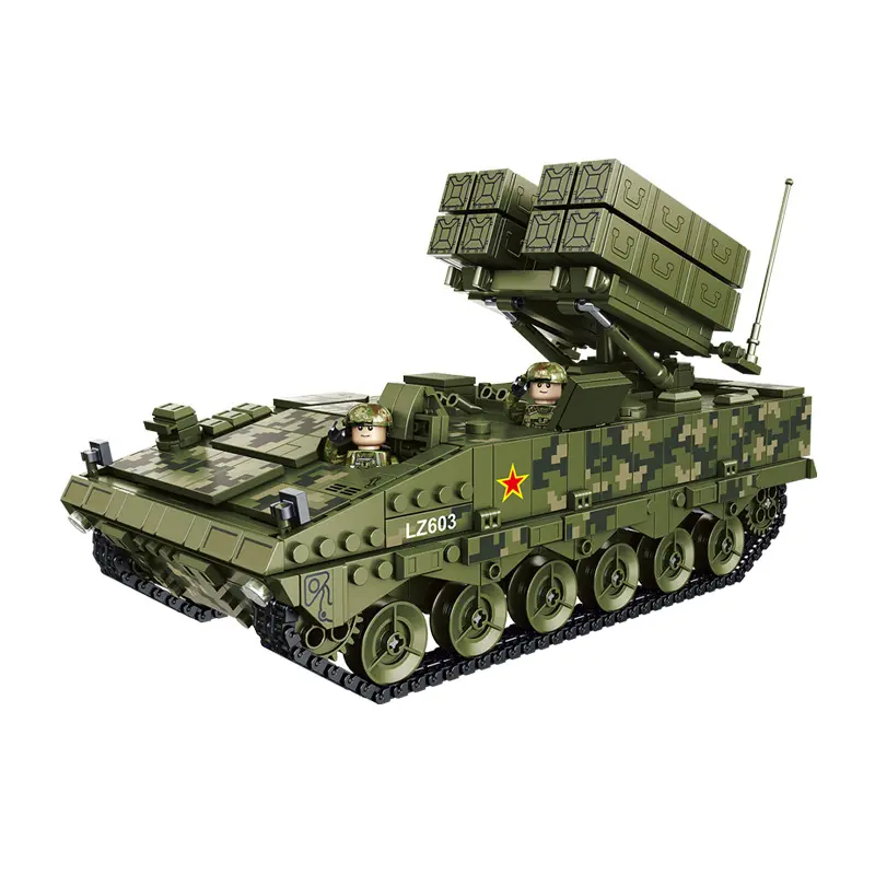 Panlos 639009 1149 قطعة العسكرية الجيش Df41 للقارات صاروخ باليستي شاحنة 5 الجندي سلاح الصبي اللبنات لعبة
