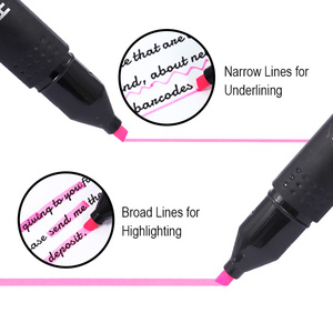 Foska Easy to Grip Short and Wide Plastic Body Water Based Quick Drying Ink <strong>Chisel</strong> <strong>Tip</strong> Fluorescent Pen With 1-4mm Writing Width - Product Image 4