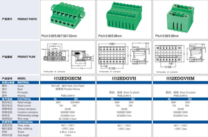 142V-5.08mm 2P電源端子ブロックねじなしマルチカラークイック接続端子 - Product Image 4