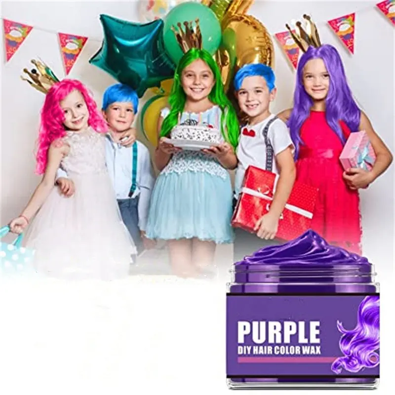 Imballaggio di lusso 4 colori colorazione temporanea dei capelli cera colorante lavare i capelli colore istantaneo per bambini uomo donna