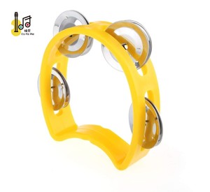 Montessori <strong>Mini</strong> Half Moon Drum Tambourine <strong>with</strong> Double Row Plastic Handle Educational Percussion Musical Instrument Accessory - Product Image 3