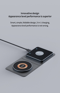 ที่ชาร์จไร้สายแบบพับได้2-in-1สำหรับอุปกรณ์ Apple และ Android นาฬิกาอัจฉริยะและโทรศัพท์ที่มีคุณสมบัติแม่เหล็ก - Product Image 4