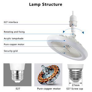 Ventilador de techo LED moderno con bombilla y control remoto para oficina en casa precio bajo - Product Image 4