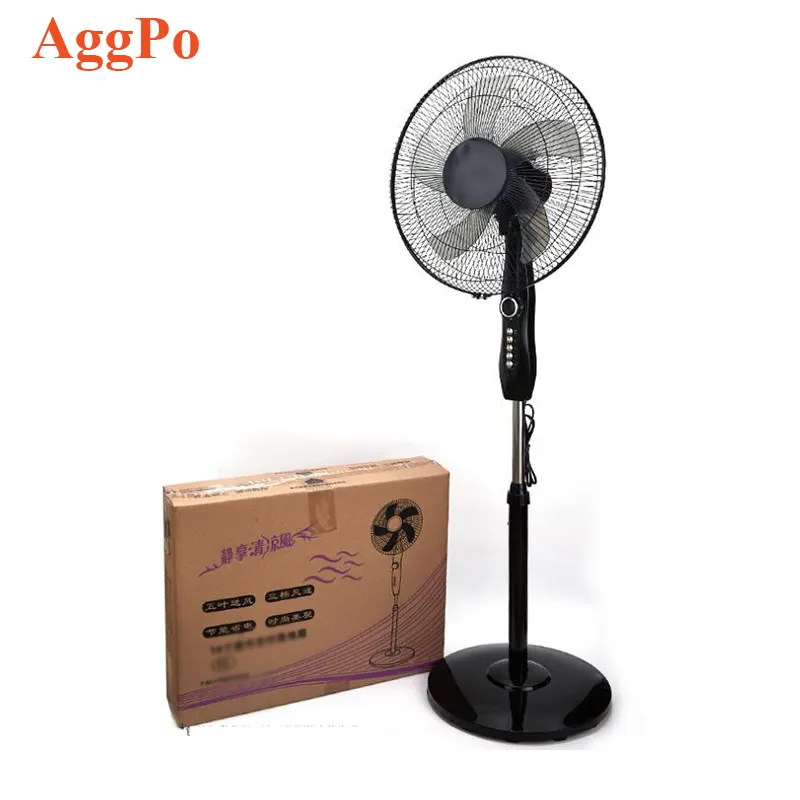 Ventilador de pie de 16 pulgadas con temporizador, 4 Ajustes de velocidad, Pedestal ajustable, soporte oscilante, doble hoja