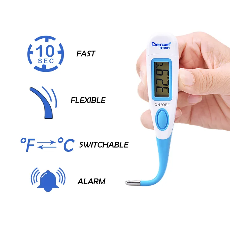Termômetro elétrico de temperatura de febre, função flexível de febre clínica