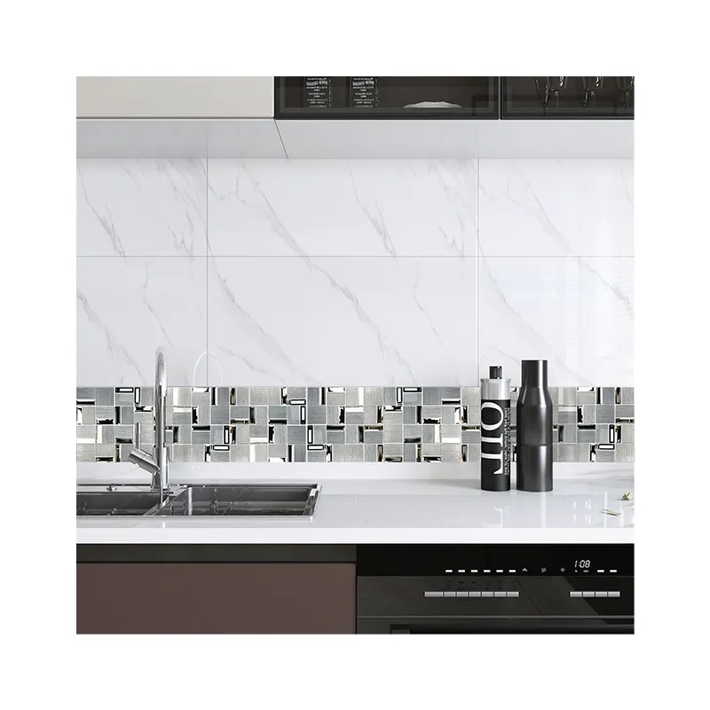 Materiali da costruzione economici mosaico di vetro cucina bagno parete e pavimento piastrelle luminoso mix di vetro solido