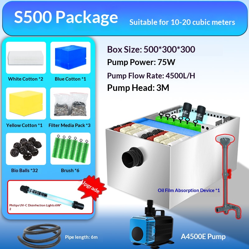 Lampe S500 avec ensemble skimmer de surface