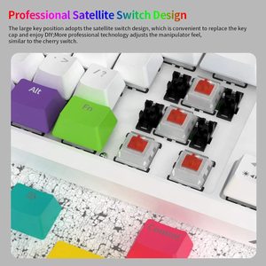 AJAZZ-teclado inalámbrico para videojuegos, 87 teclas, intercambiable, BT, con cable, modo Dual, retroiluminación RGB, programable - Product Image 2