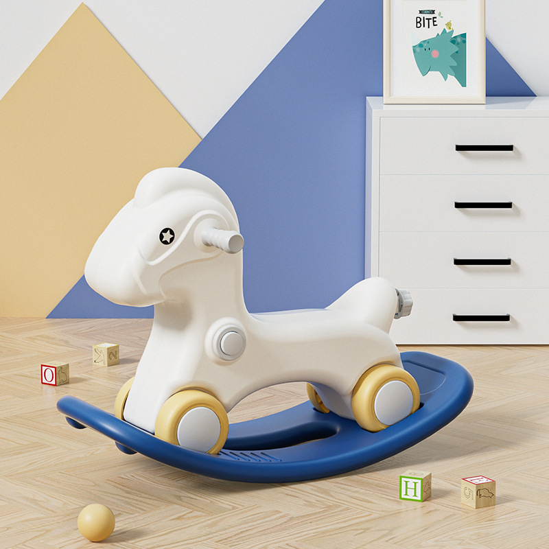 basic model horse-shaped rocking horse-blue