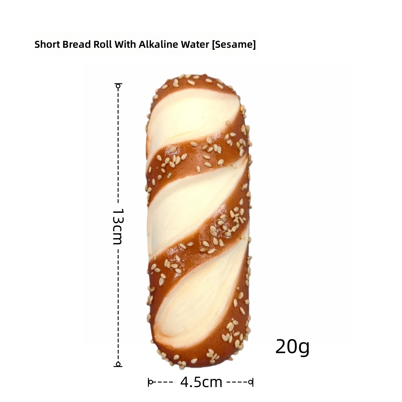 Baguette corta alcalina con sésamo.