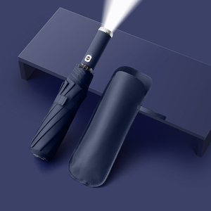 ร่มพับสามทบแบบกำหนดเองได้ร่มพับได้พร้อมไฟฉาย LED ร่มบังแดดดีไซน์ใหม่ - Product Image 5