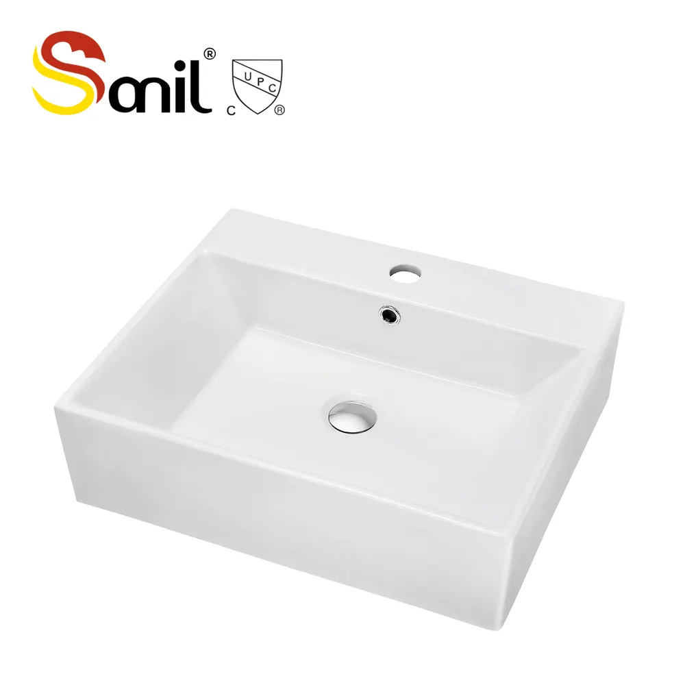 Modern Bathroom Design Quality Square Washbasin Bowl Bathroom Mounting Above Cabinet White Ceramic Art Basin
