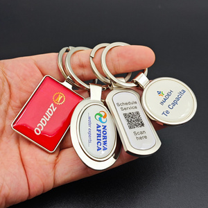 Fábrica al por mayor personalizado nombre de la empresa logotipo llavero diseñador impresión epoxi forma simple llavero aleación de zinc llaveros de metal - Product Image 1