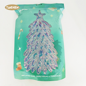 Yachen hochwertige klare transparente schillernde Mylar folie Weihnachts baum Luftballons für Weihnachten Home Party Dekoration gesetzt