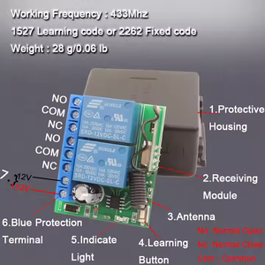 AC220V 2CH 10A 433MHz ก้านโยกมอเตอร์สวิทช์ไฟเครื่องส่งสัญญาณ433MHz สวิตช์ควบคุมระยะไกลไร้สาย - Product Image 5