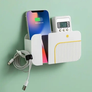 TX Caja de almacenamiento multifuncional montada en la pared Estante de control remoto para teléfono Estante de almacenamiento para Baño - Product Image 6